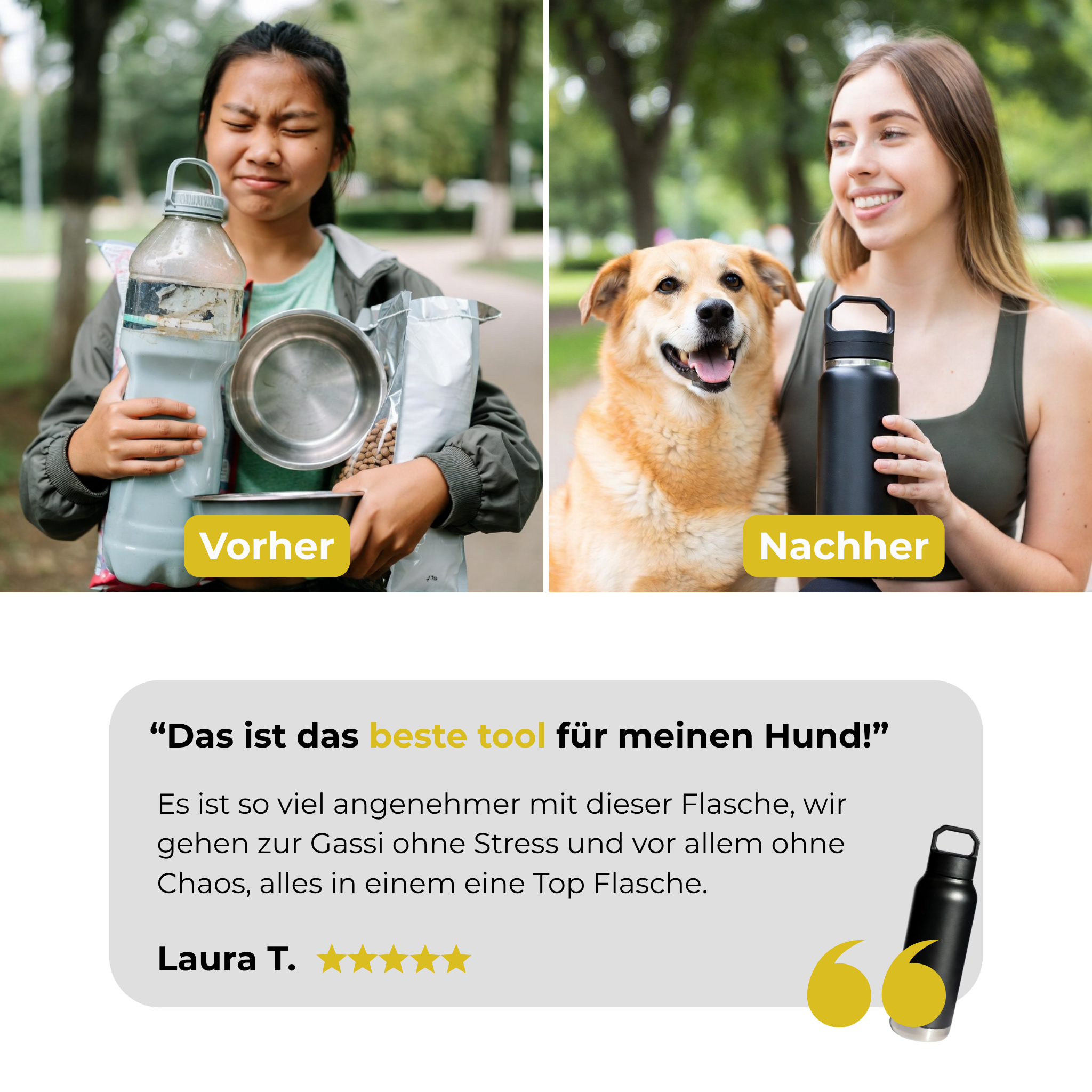 3 IN 1 HUNDEFLASCHE